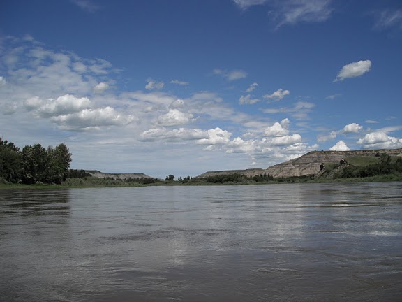 Wider section of the Red Deer River