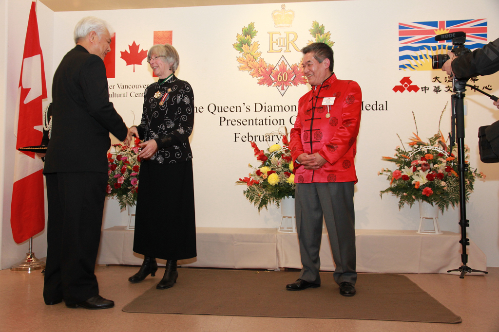 Larry Yip awarded medal by The Hon. J. Guichon, LG of BC