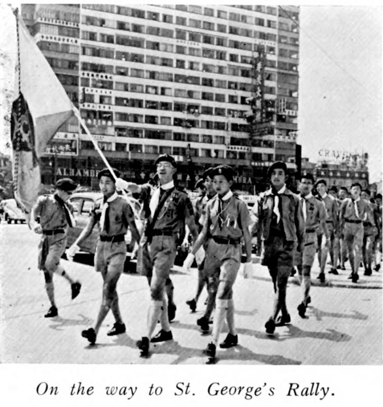 61Scouting_Marching in Wanchai to St. George's Rally in Government Stadium