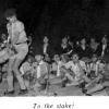 Girl guides at camp fire