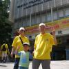 14 The youngest and the oldest walkers completing the cross-harbour walk.JPG