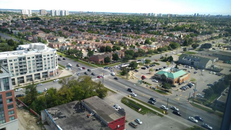 Facing SE, junction of Steeles and Midland